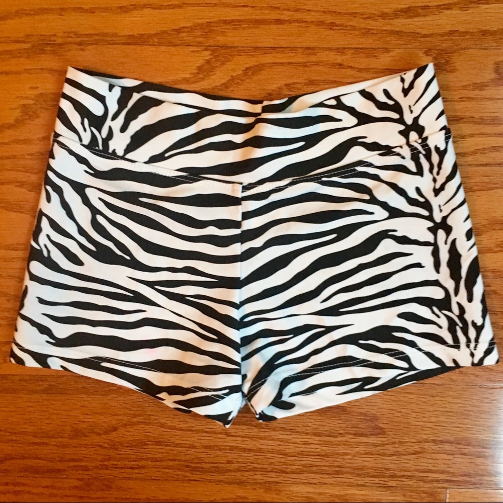 Zebra print dance/athletic shorts girls YM